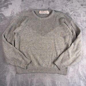VTG Boston Athletic Club Gil Truedsson Sweater Men's L Gray Crewneck Wool Blend
